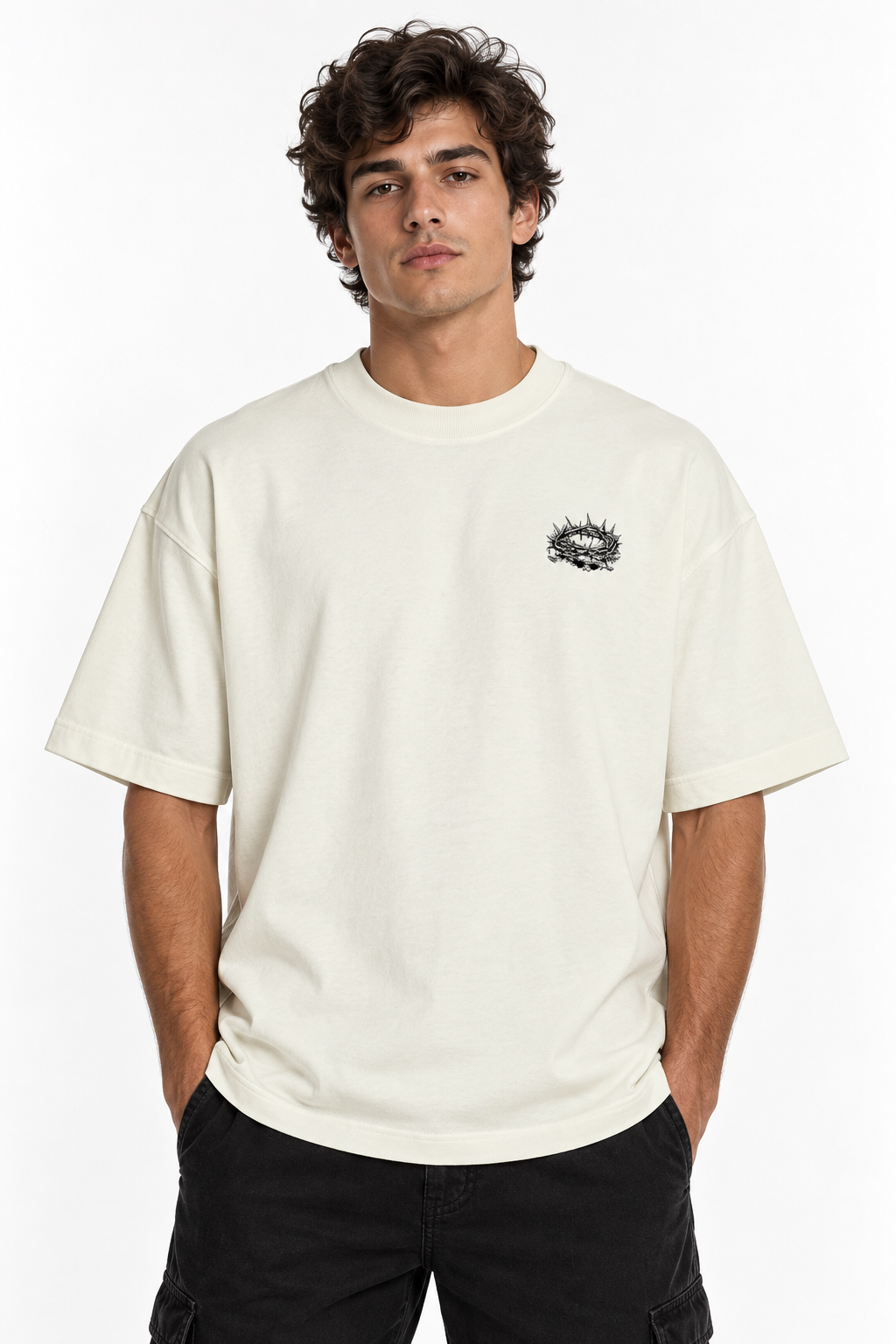Oversized Black Cotton T-Shirt